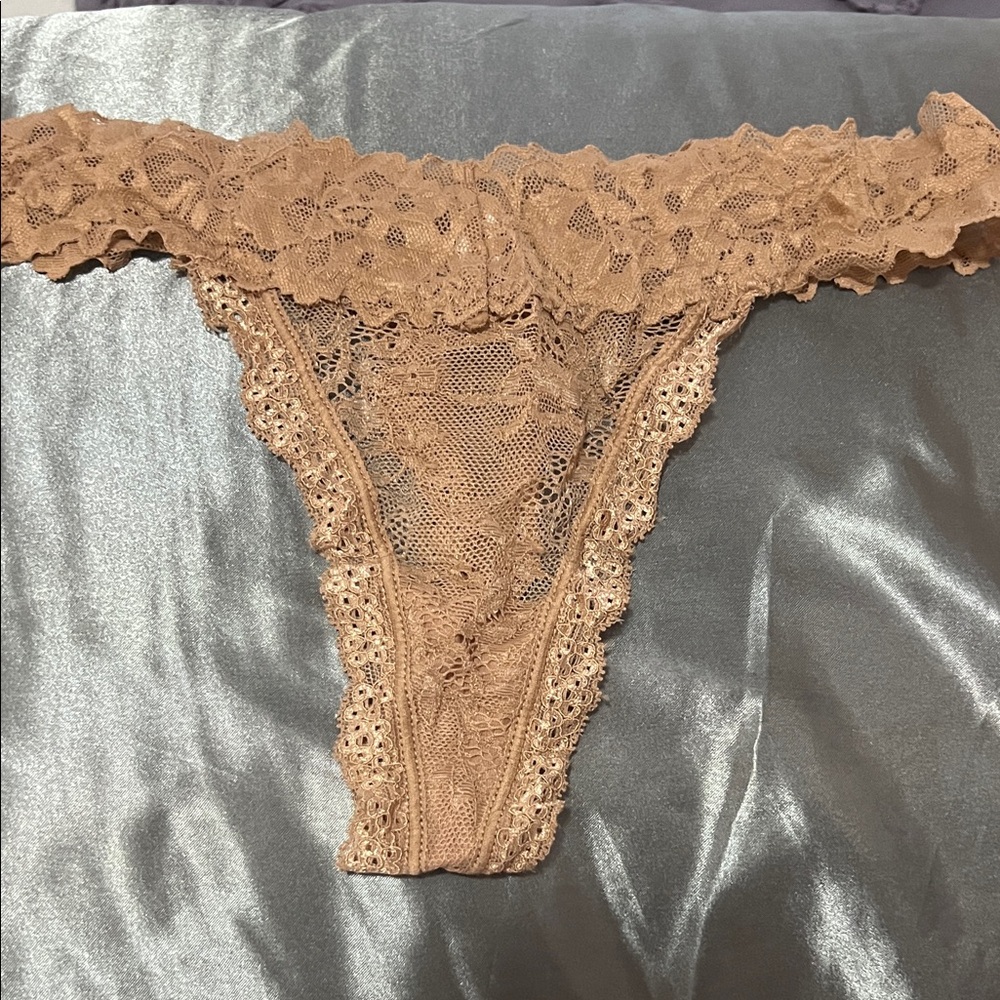 NWOT Lace Thong Panty in Nude Beige - Women's Intimates